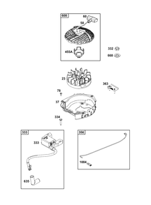 Flywheel, Ignition, And Starter Group Diagram and Parts List for 8P502-0153-F1  Briggs and Stratton Engine
